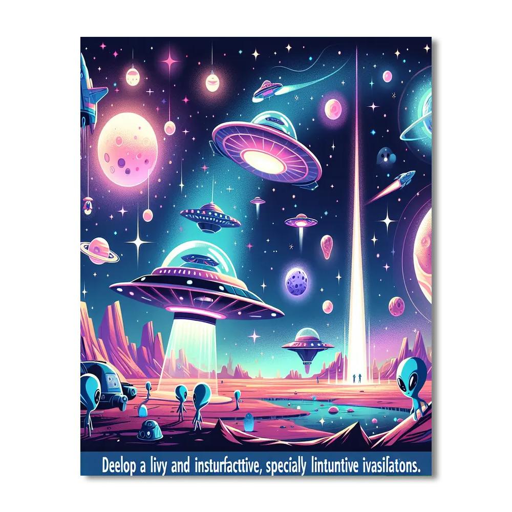 Space Invaders Galaxy DIY Paint By Numbers