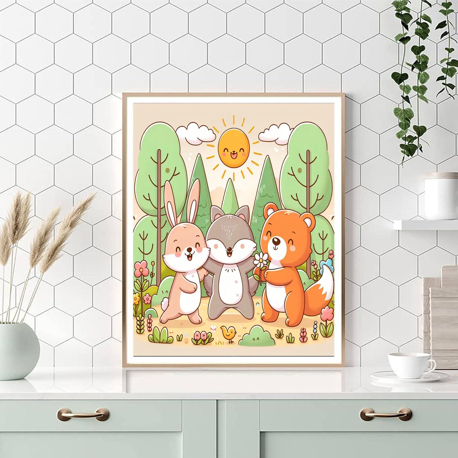 Adorable Woodland Critters Numbered Painting Kits