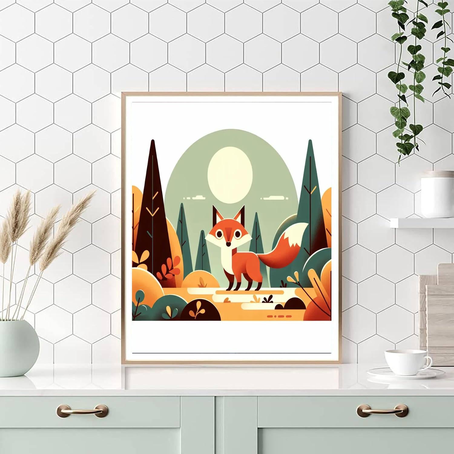 Friendly Fox Woodland Number Painting