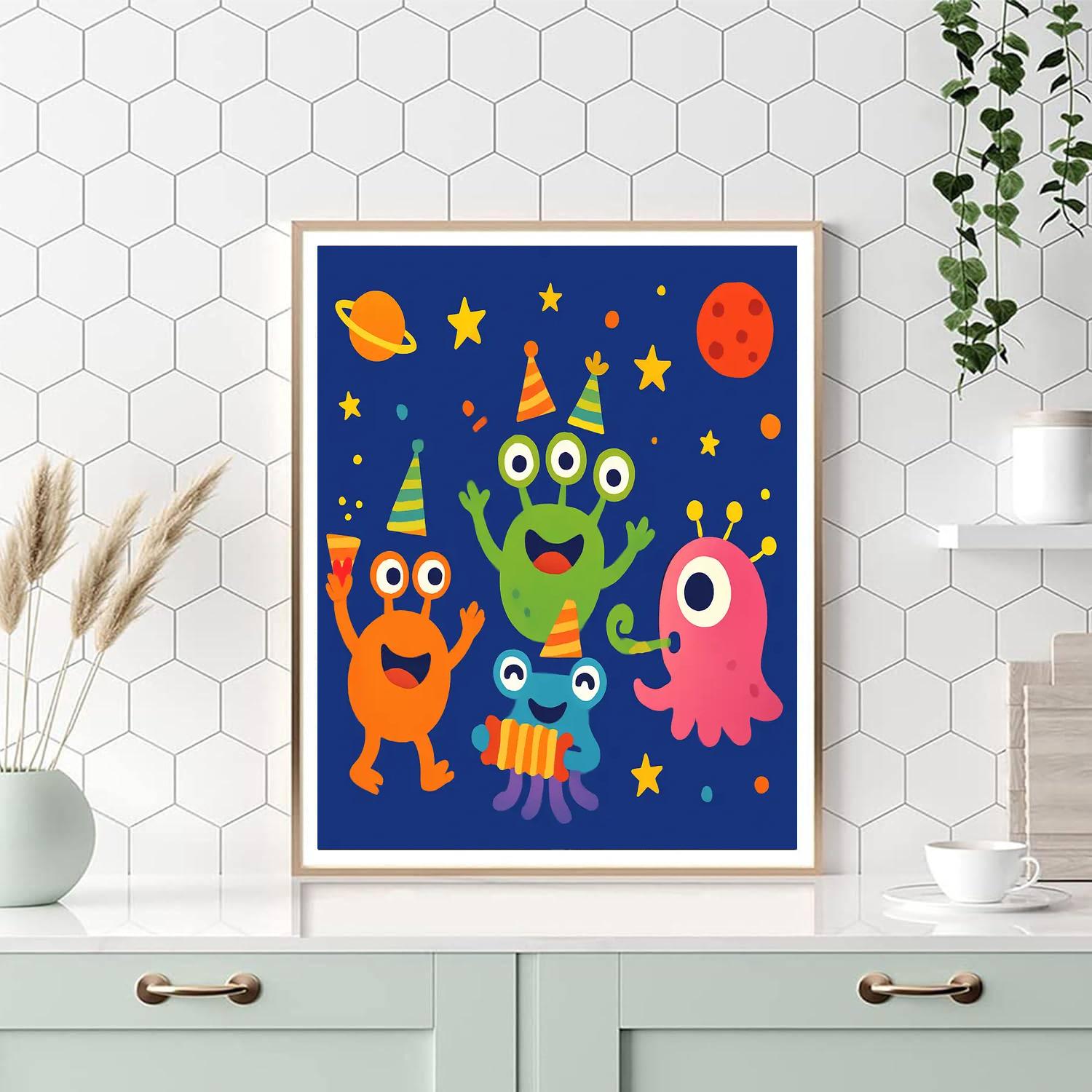 Alien Party Numbered Painting Kits