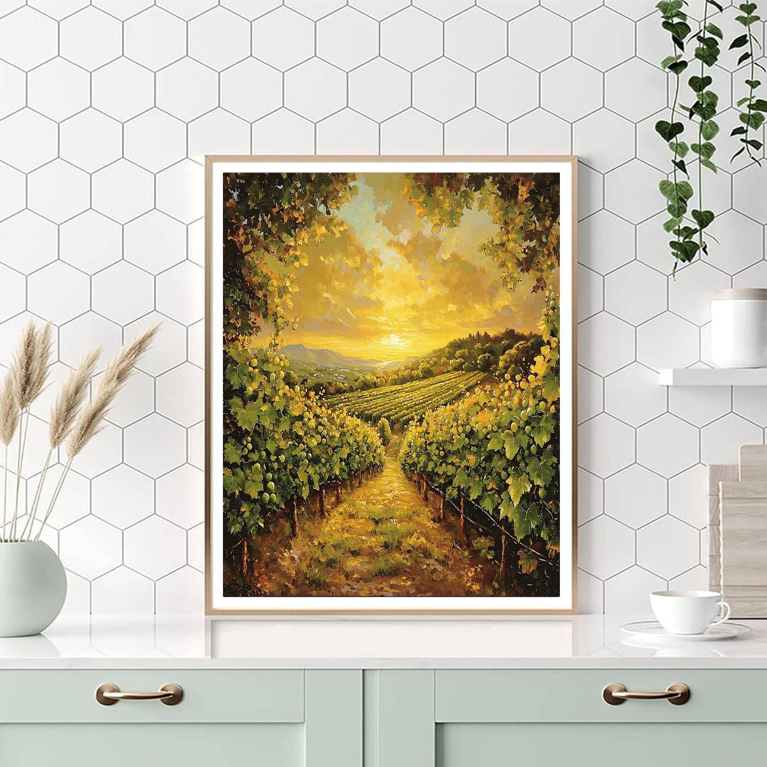 Gustave Courbet Inspired Rustic Vineyard Tranquility  Painting By Numbers Kit