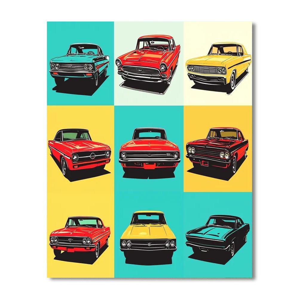 Andy Warhol Inspired Vintage Motors  Paint By Numbers