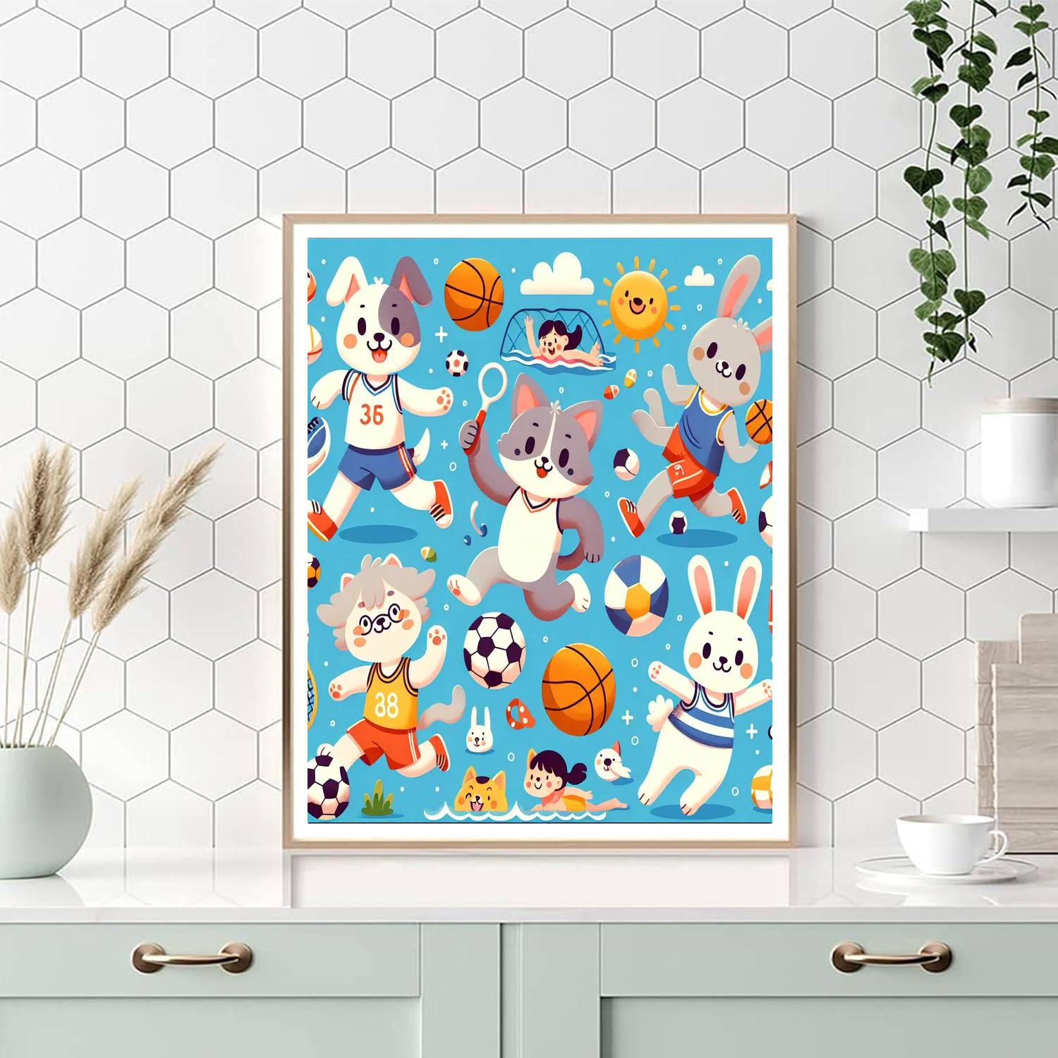 Sporty Animals Painting By Numbers Kit