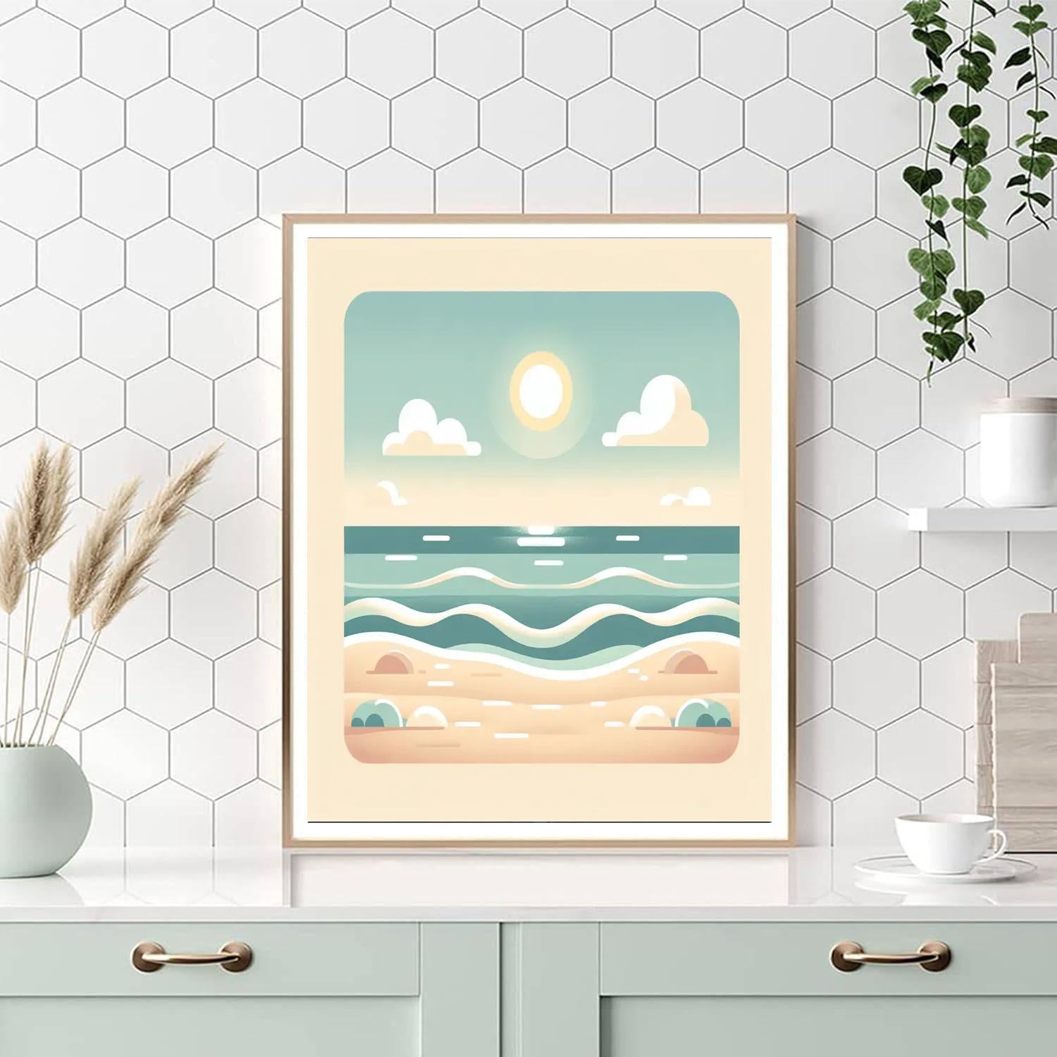 Seaside Sunshine Stroll Paint By Numbers Art