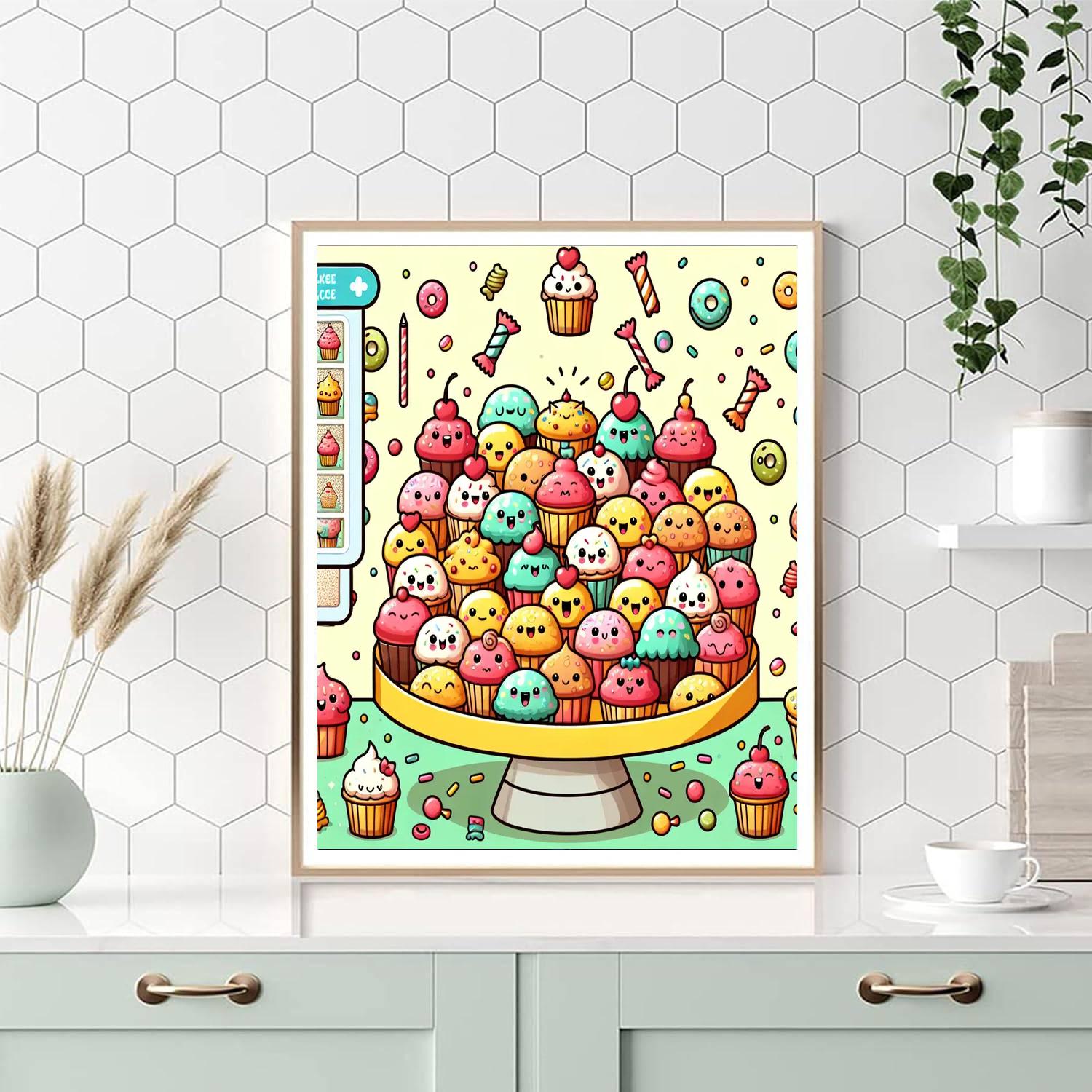 Cheery Cupcakes Paint By Numbers Art