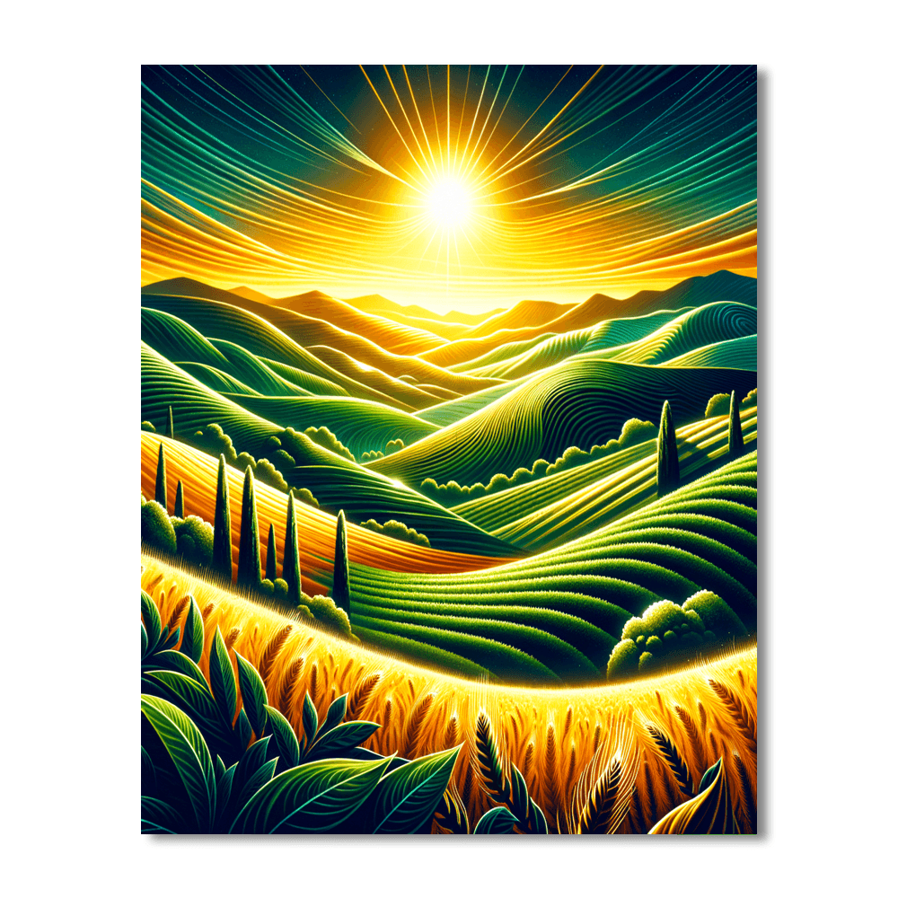 Radiant Tuscan Landscape Paint By Numbers