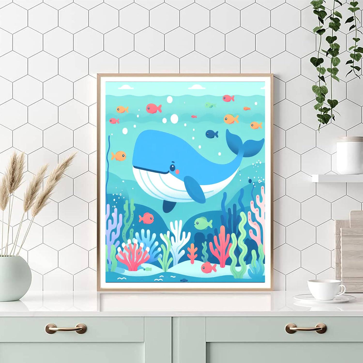Whale's Wondrous World Number Painting