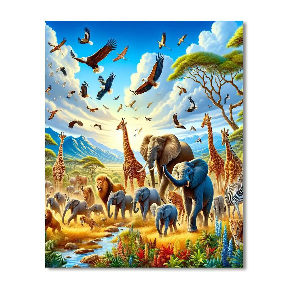 Safari Wildlife Wonder Paint By Numbers Art