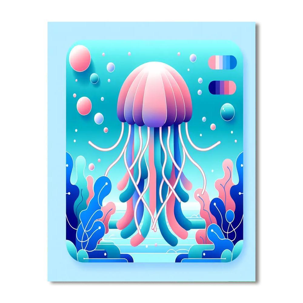 Colorful Jellyfish Glow Paint By Number