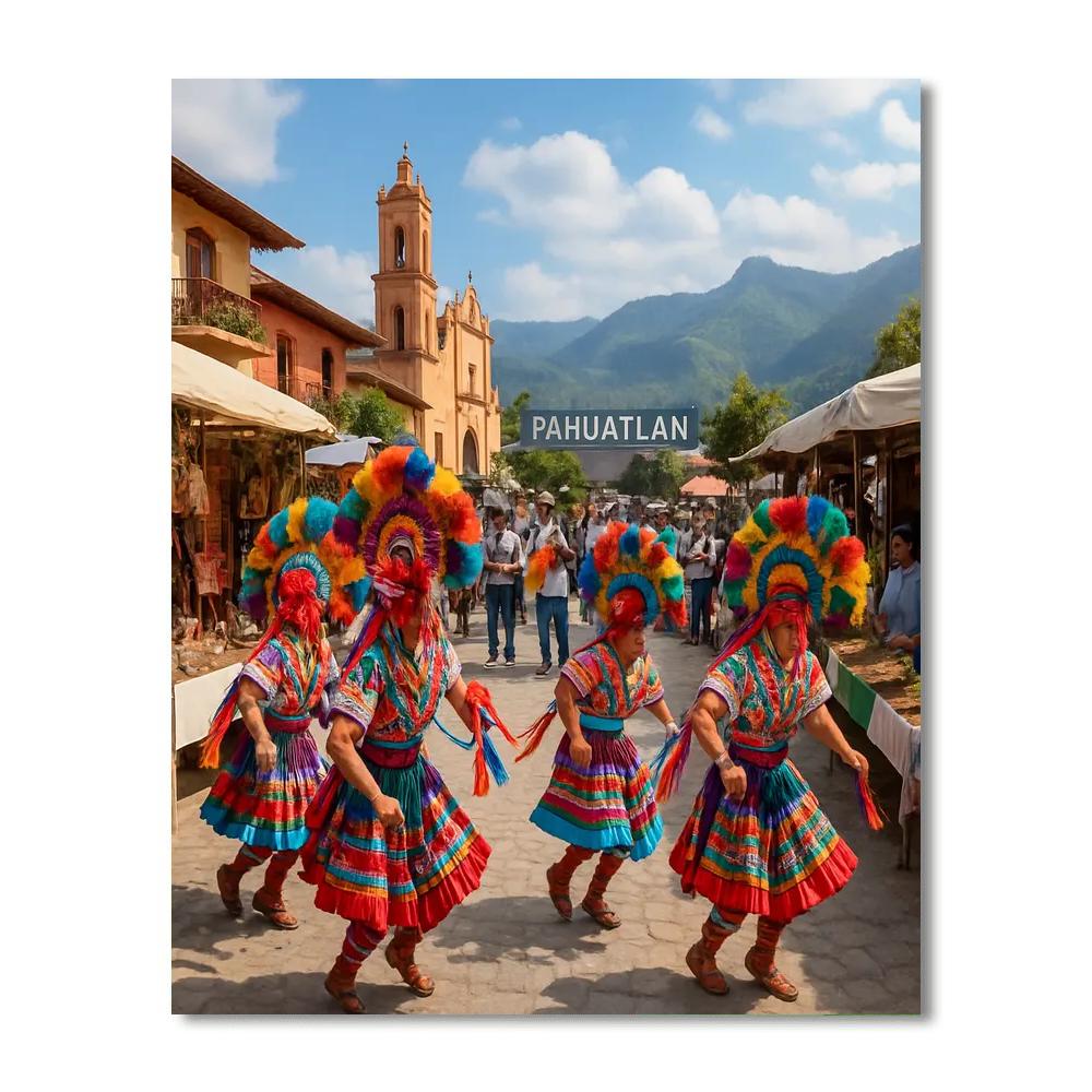 Pahuatlán Festival - Mexico Painting Number Kit