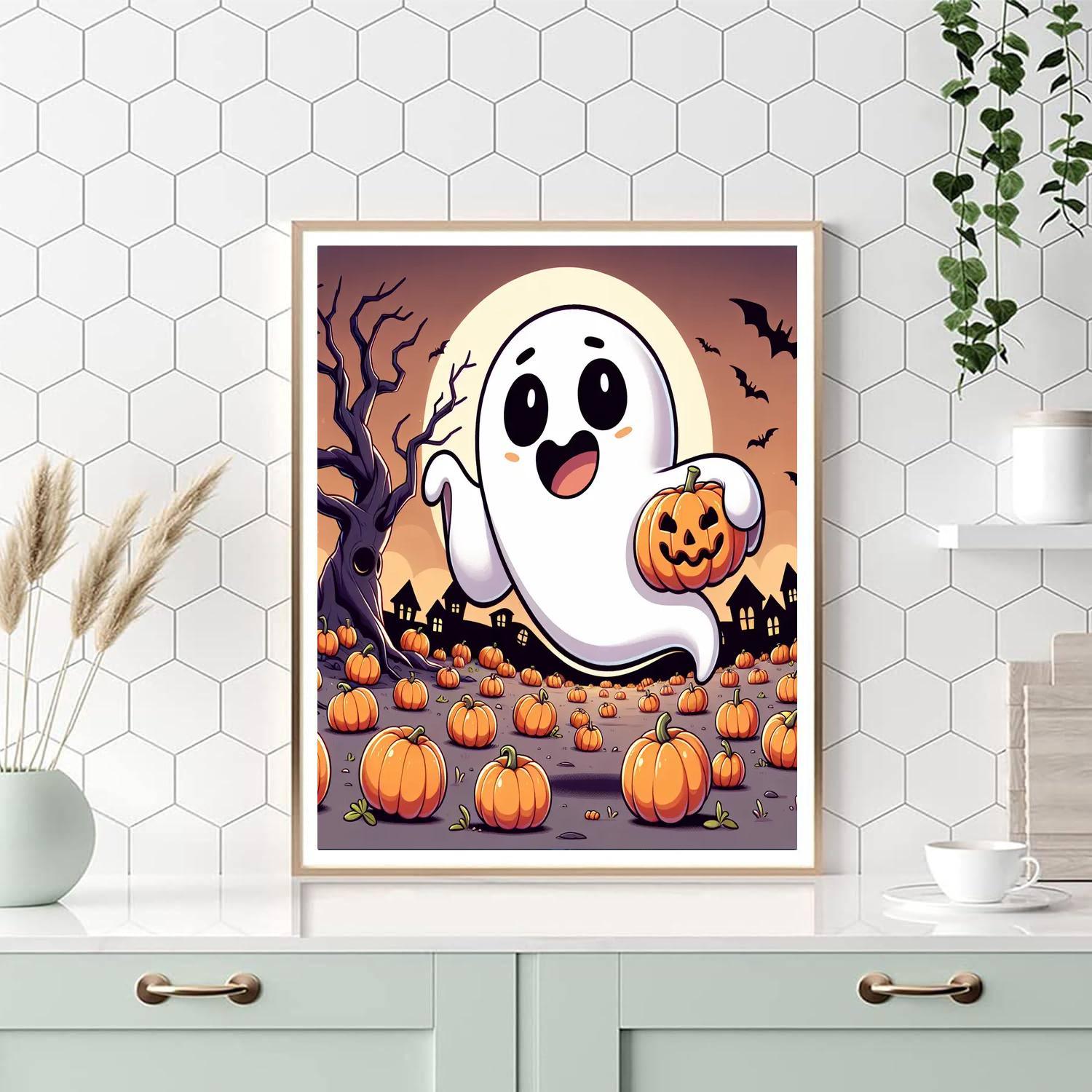 Silly Ghost DIY Paint By Numbers
