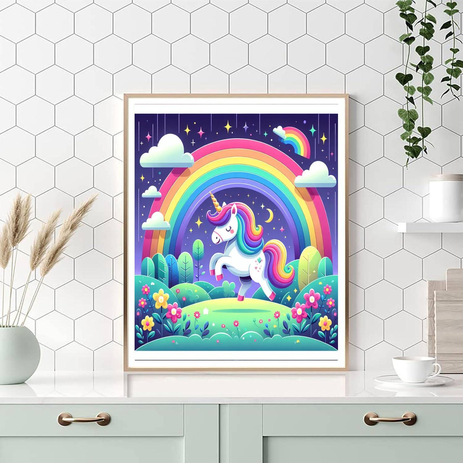 Rainbow Unicorn Realm Painting By Numbers Kit