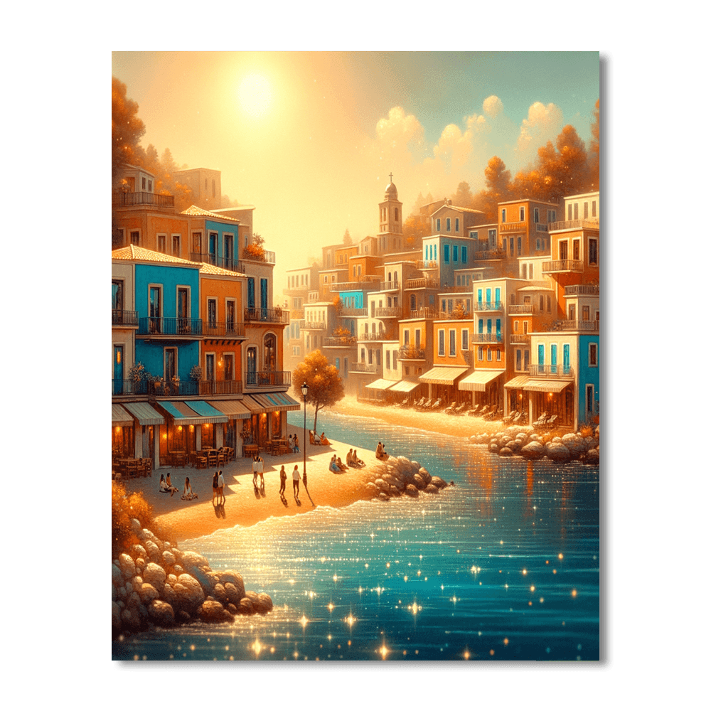 Mediterranean Sunlit Vista Numbered Painting Kits
