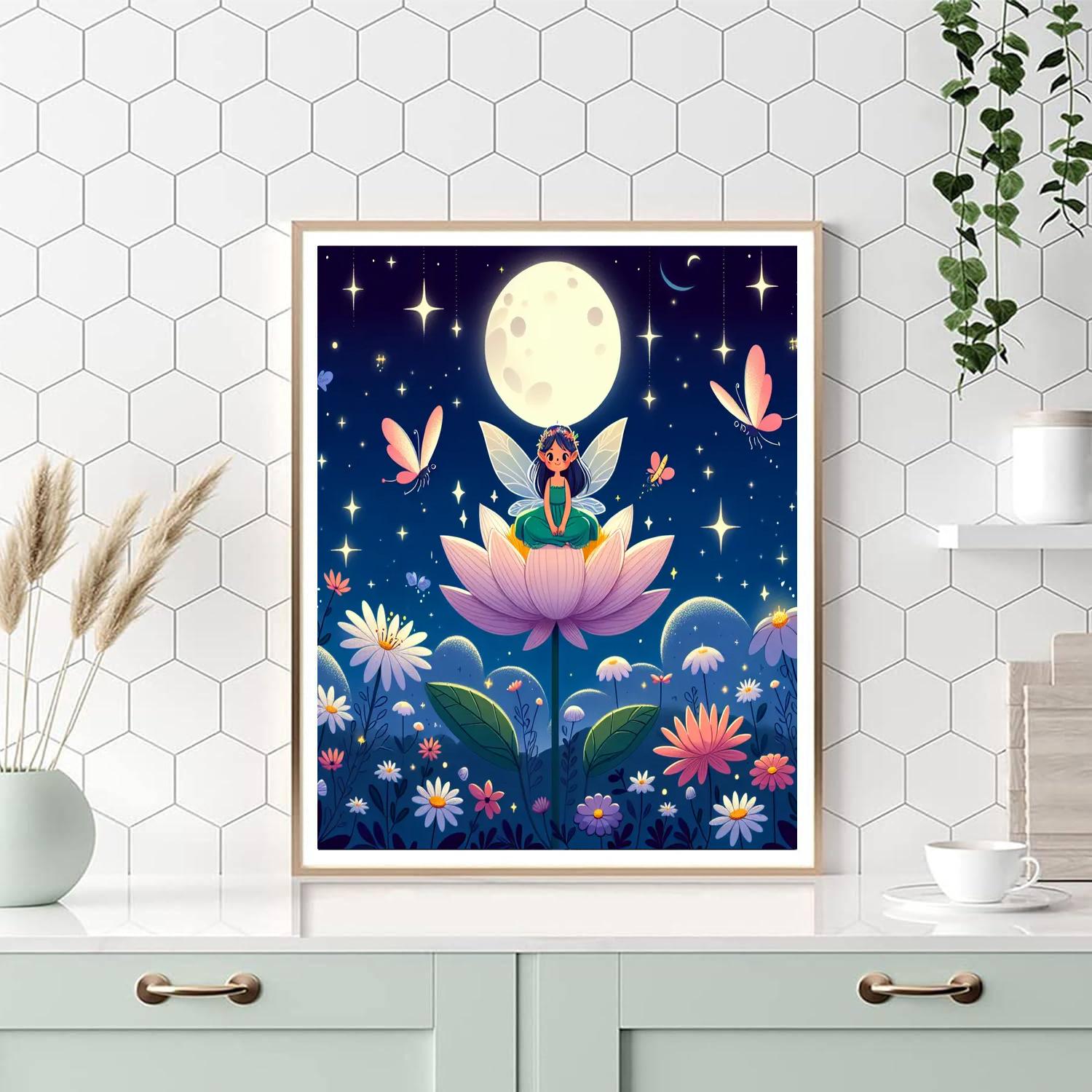 Mystical Moonlight Garden Paint By Numbers Art