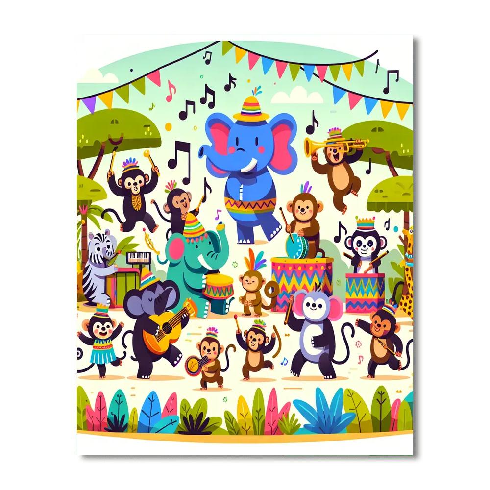 Jubilant Jungle Festival Numbered Painting Kits