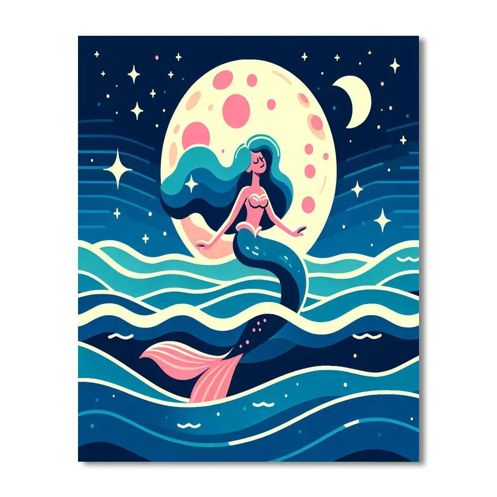 Moonlit Mermaid Dreams Numbered Painting Kits