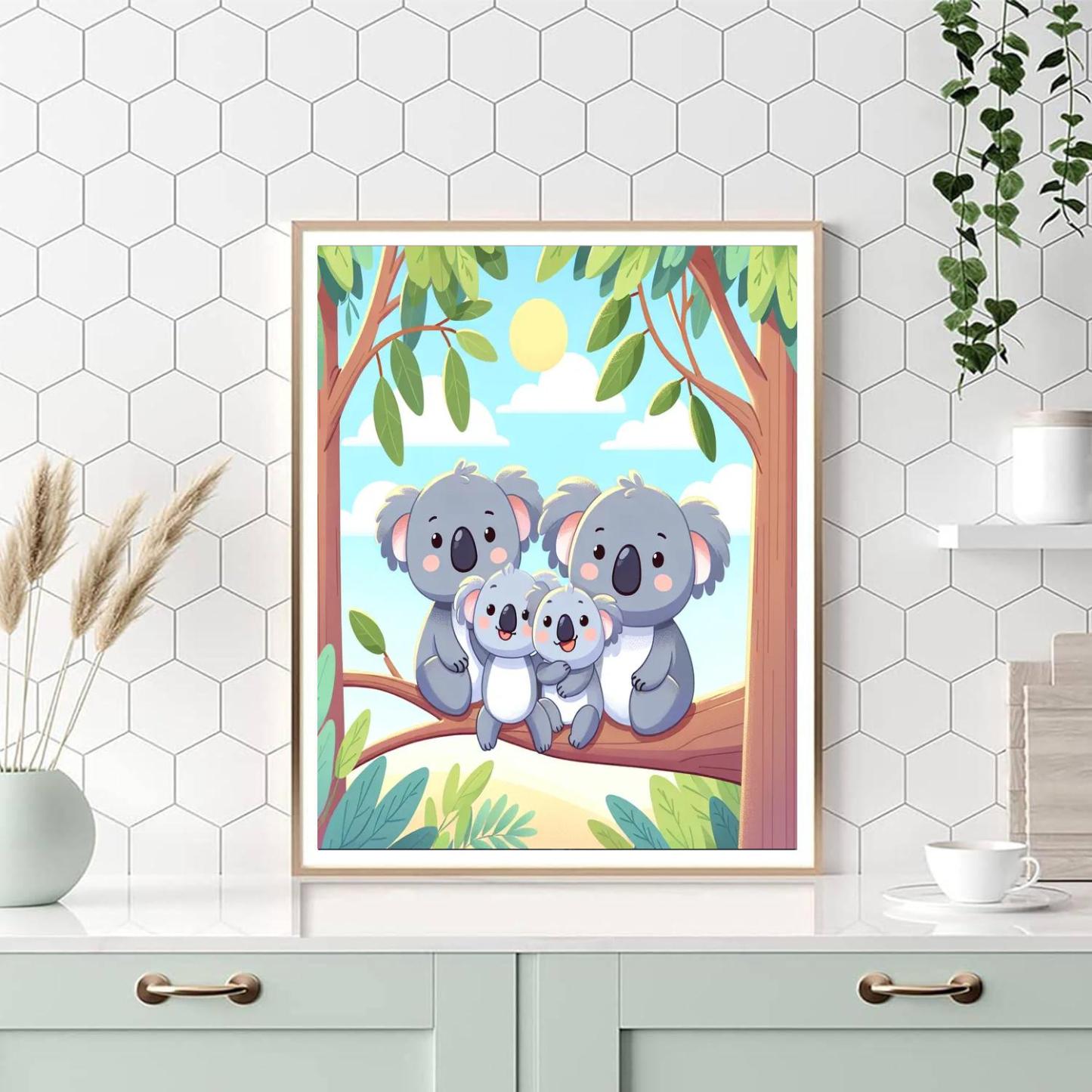 Adorable Koala Family Numbered Painting Kits