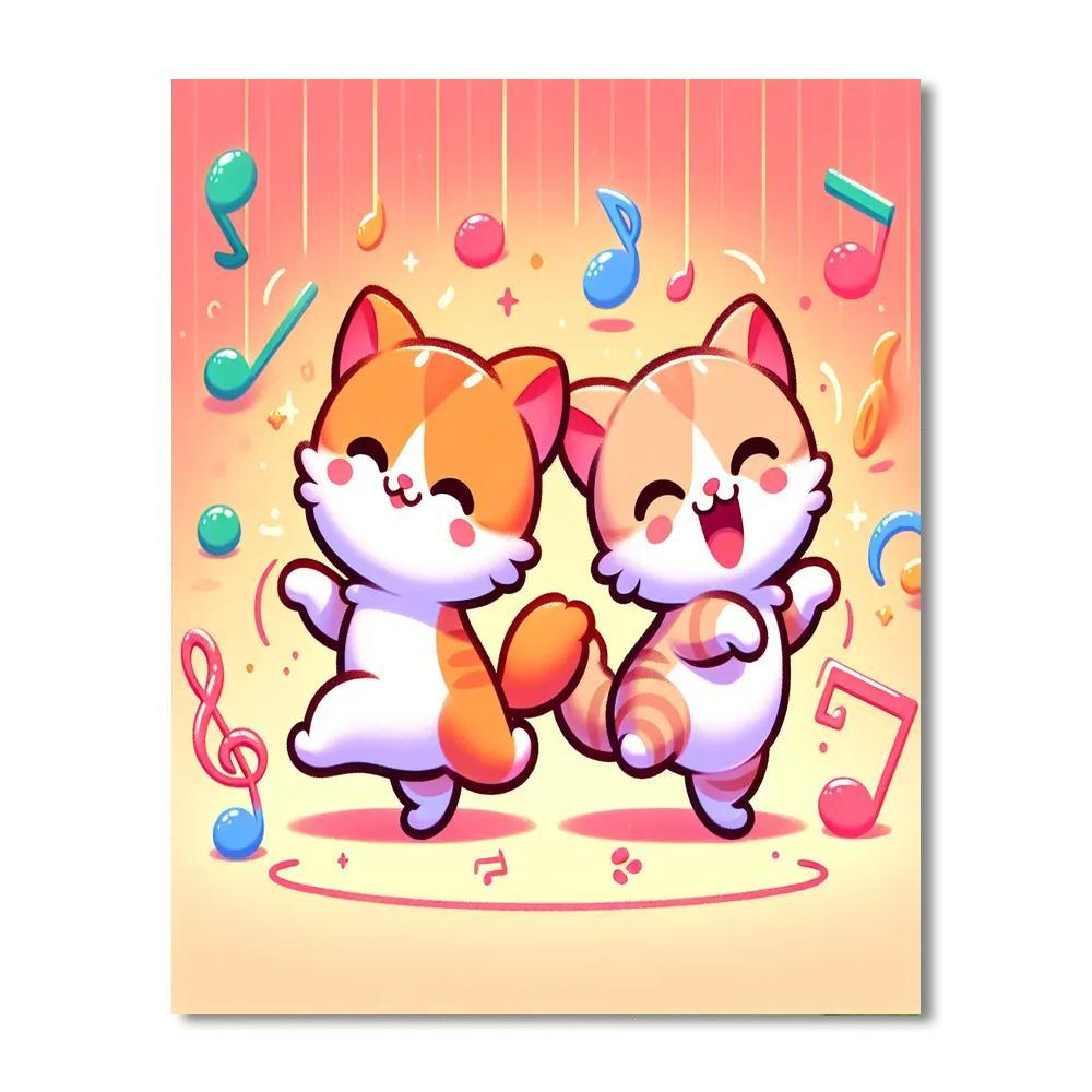 Dancing Kittens Paint By Number