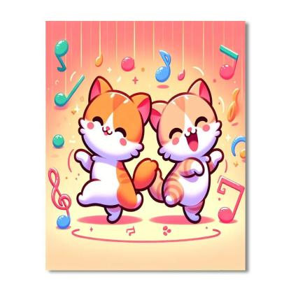 Dancing Kittens Paint By Number