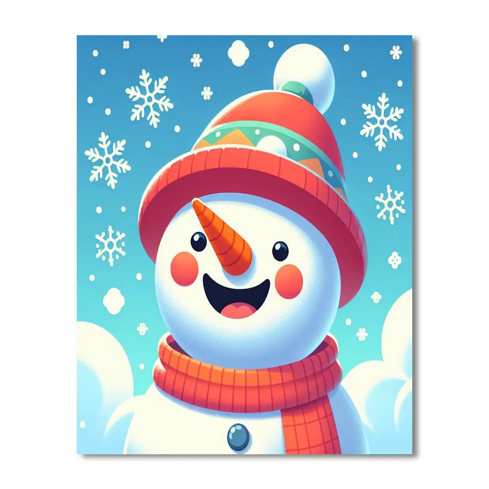 Bubbly Snowman Paint By Color