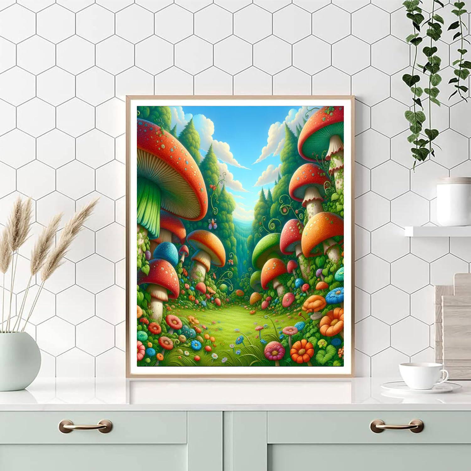Magical Mushroom Meadow Paint By Numbers