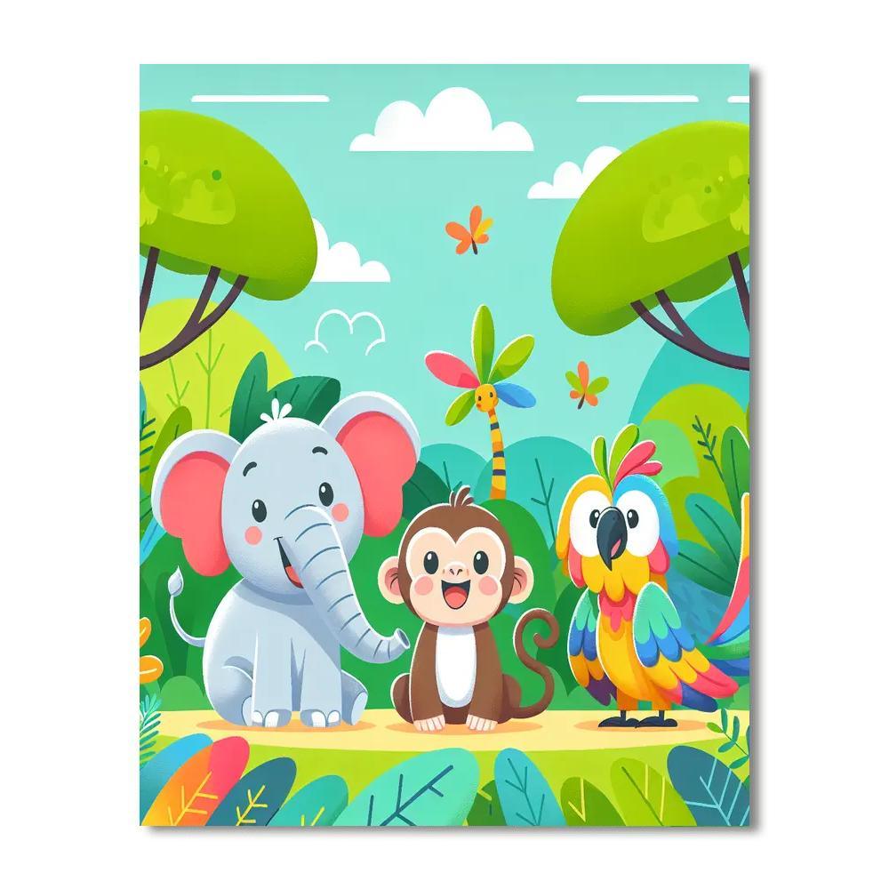 Safari Jungle Quest Paint By Numbers Art