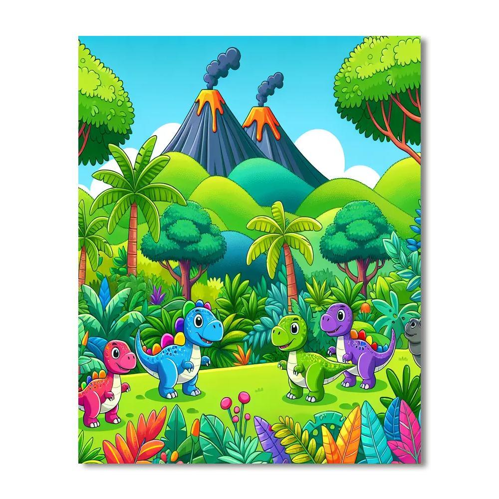 Dino Jungle Safari Numbered Painting Kits