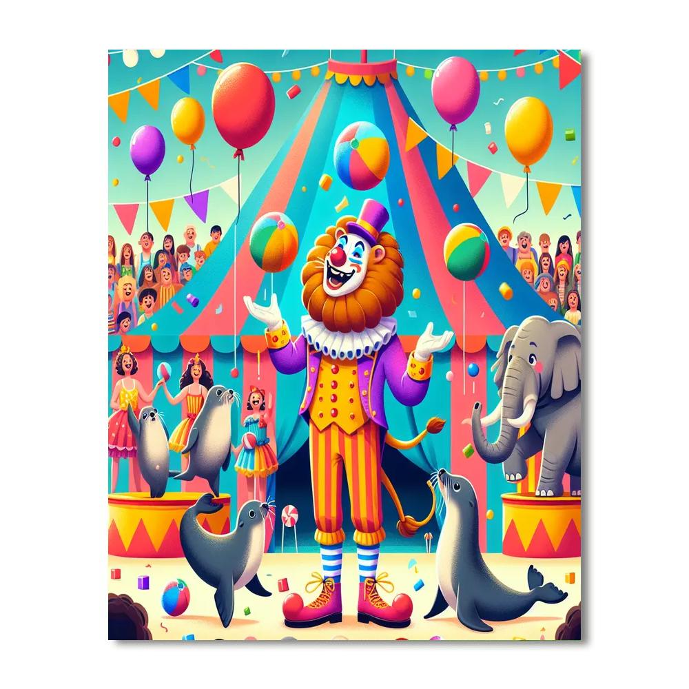 Funny Animal Circus Paint By Numbers
