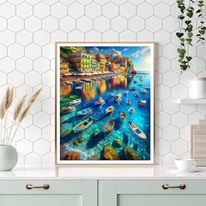 Mediterranean Coastal Charm Paint By Numbers Art