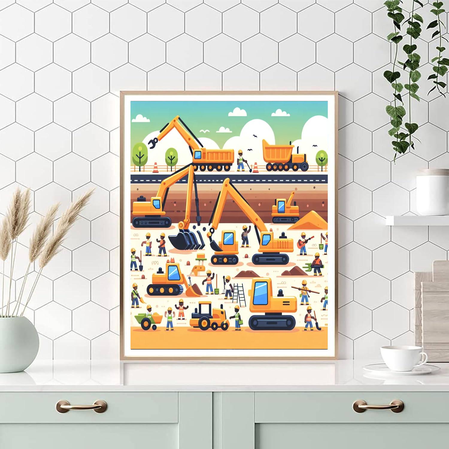 Crafty Construction Zone Painting Number Kit