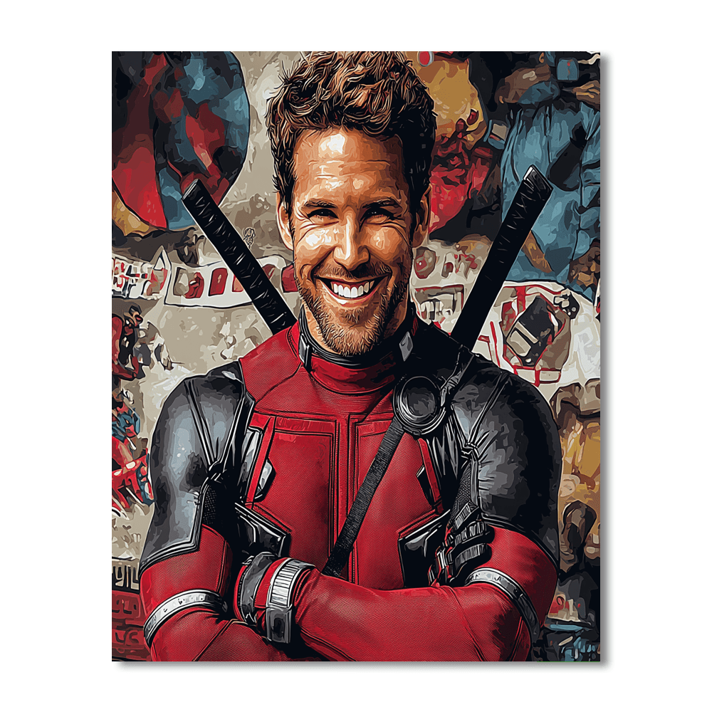 Ryan Reynolds: The Charming Anti-hero In Deadpool's Suit Paint By Color