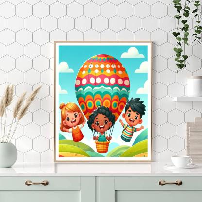 Bright Balloon Ride Painting Number Kit