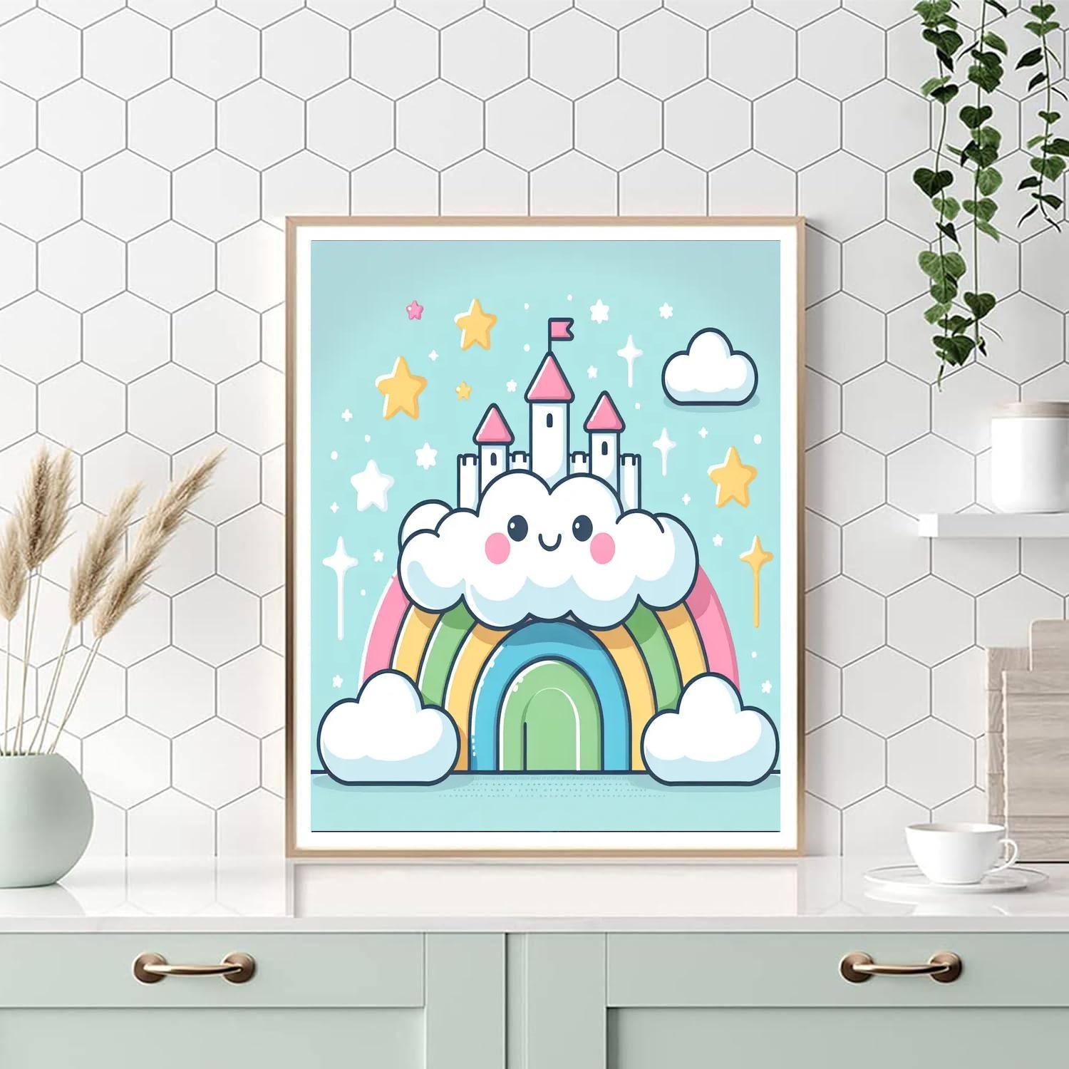 Cheerful Cloud Castle DIY Paint By Numbers