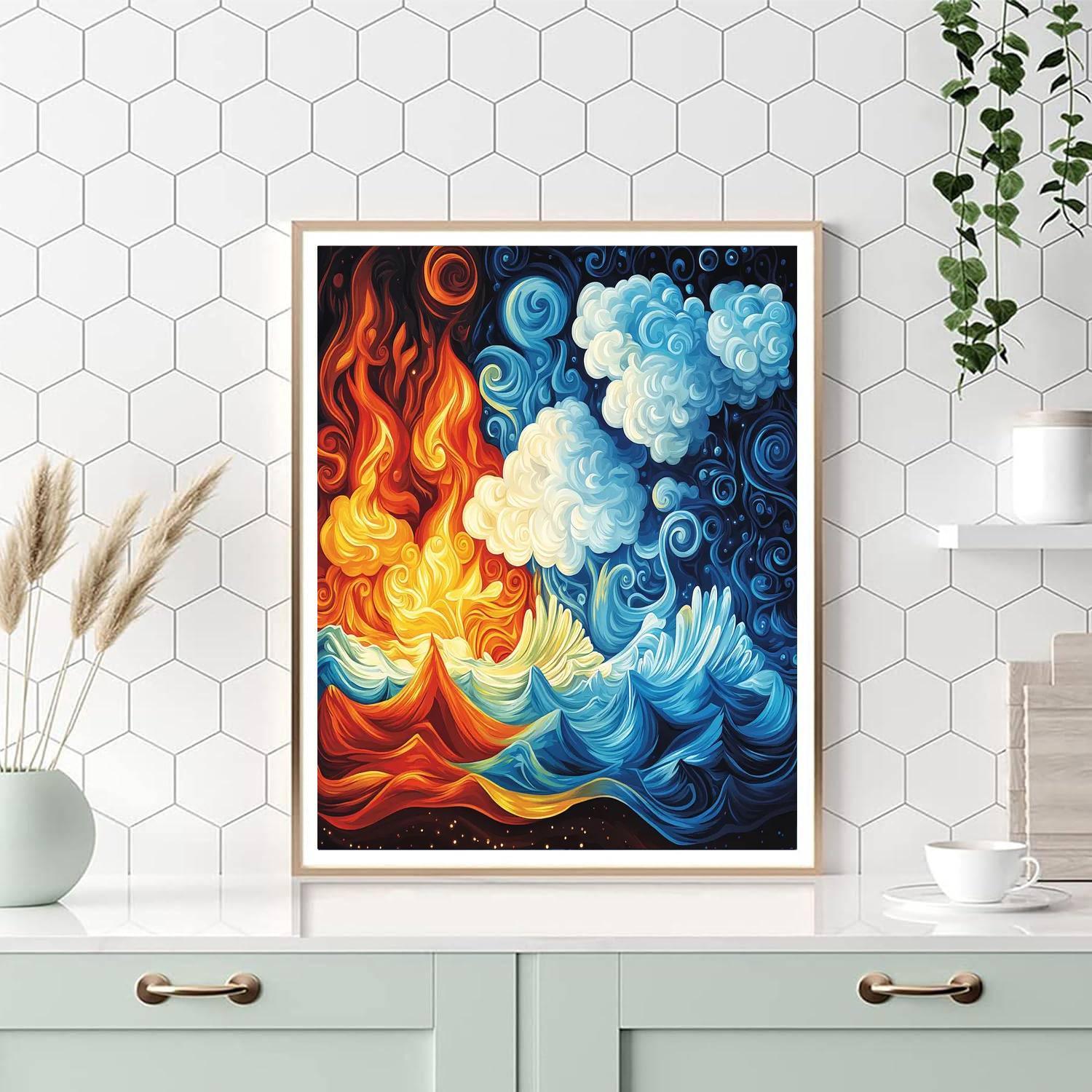 Michelangelo Inspired Elemental Symphony  Paint By Numbers Kits