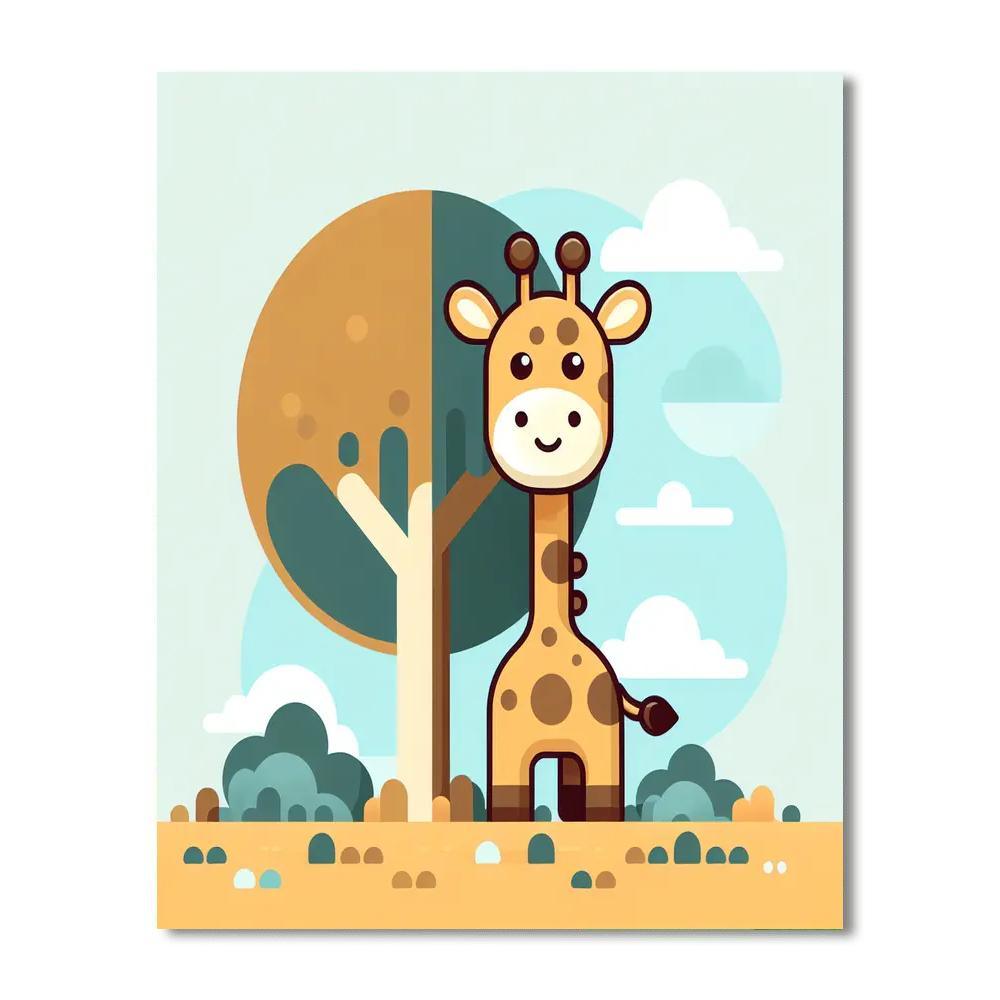 Gleeful Giraffe Gathering Paint By Number
