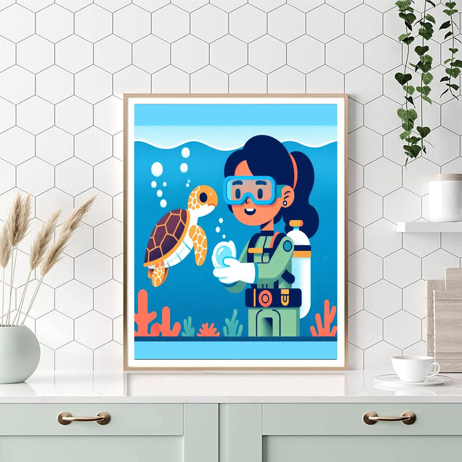 Ocean Conservation Mission Painting Number Kit