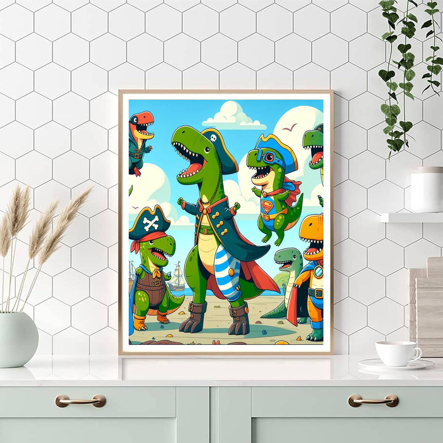 Dinosaurs In Disguise Numbered Painting Kits