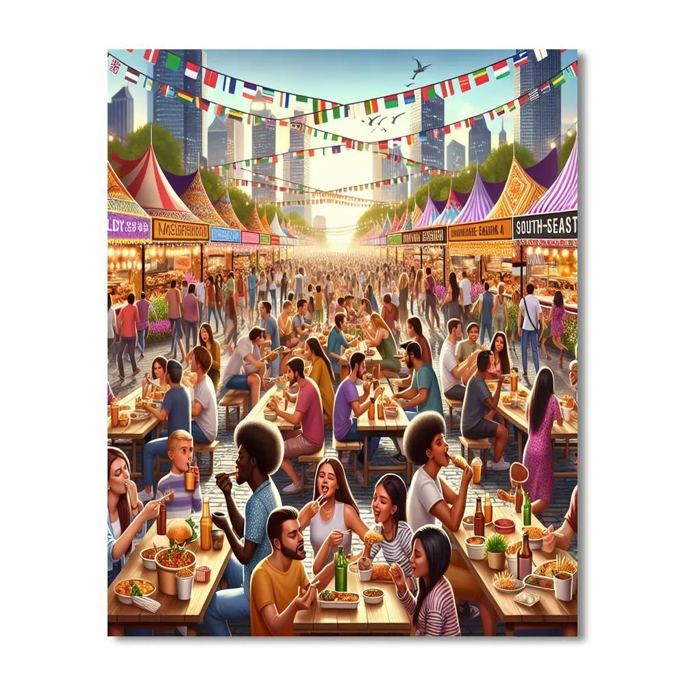 International Festival Of Street Food Painting By Numbers Kit