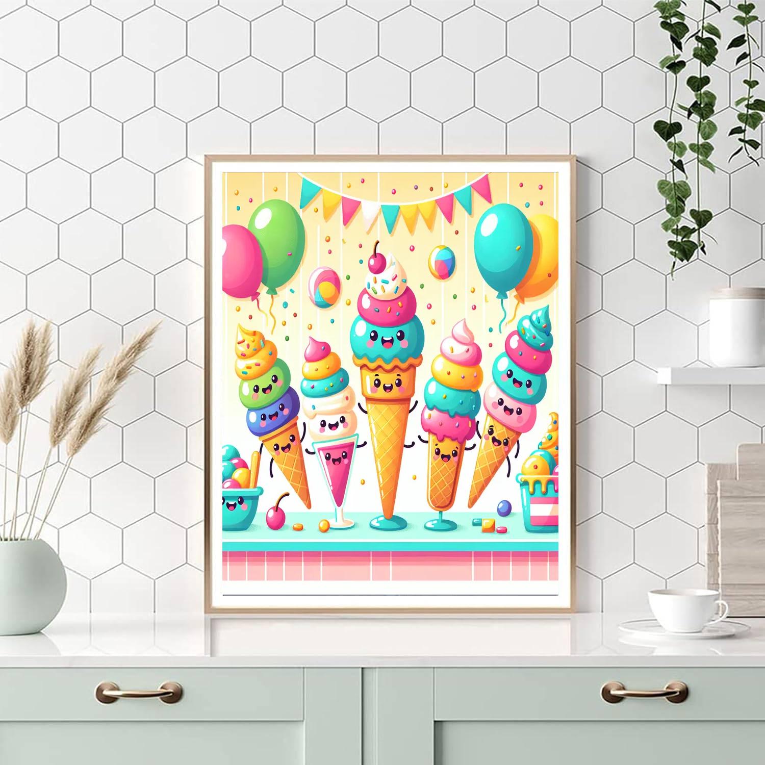 Epic Ice Cream Extravaganza Paint By Numbers Art