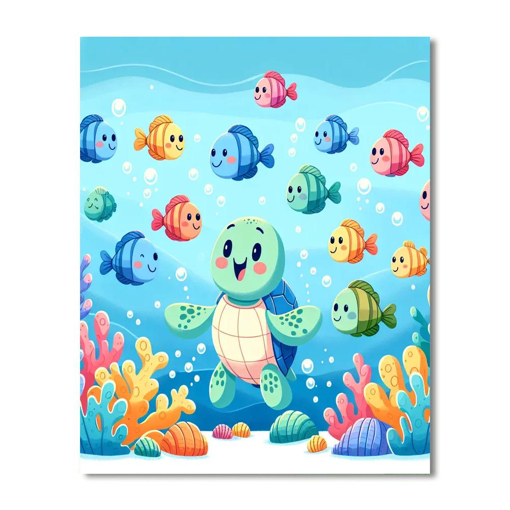 Exploring Underwater With Fish Friends DIY Paint By Numbers