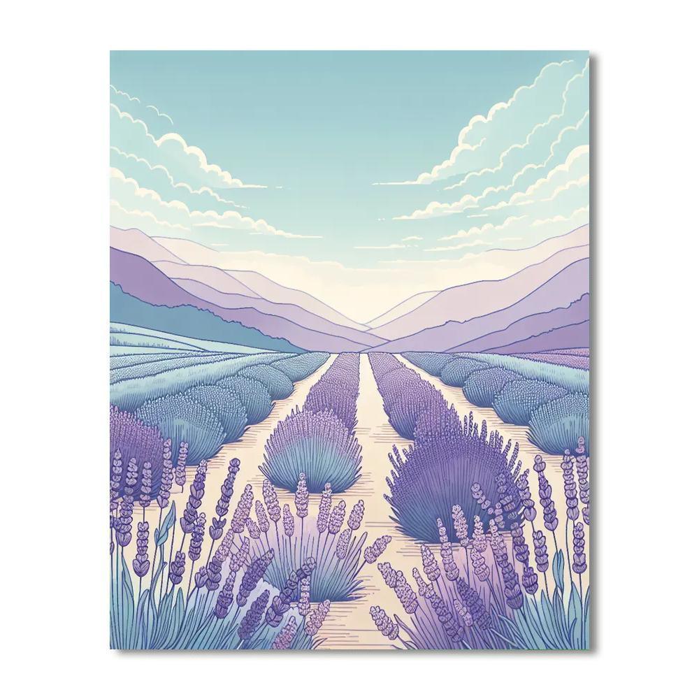 Ethereal Lavender Dreamscape Number Painting