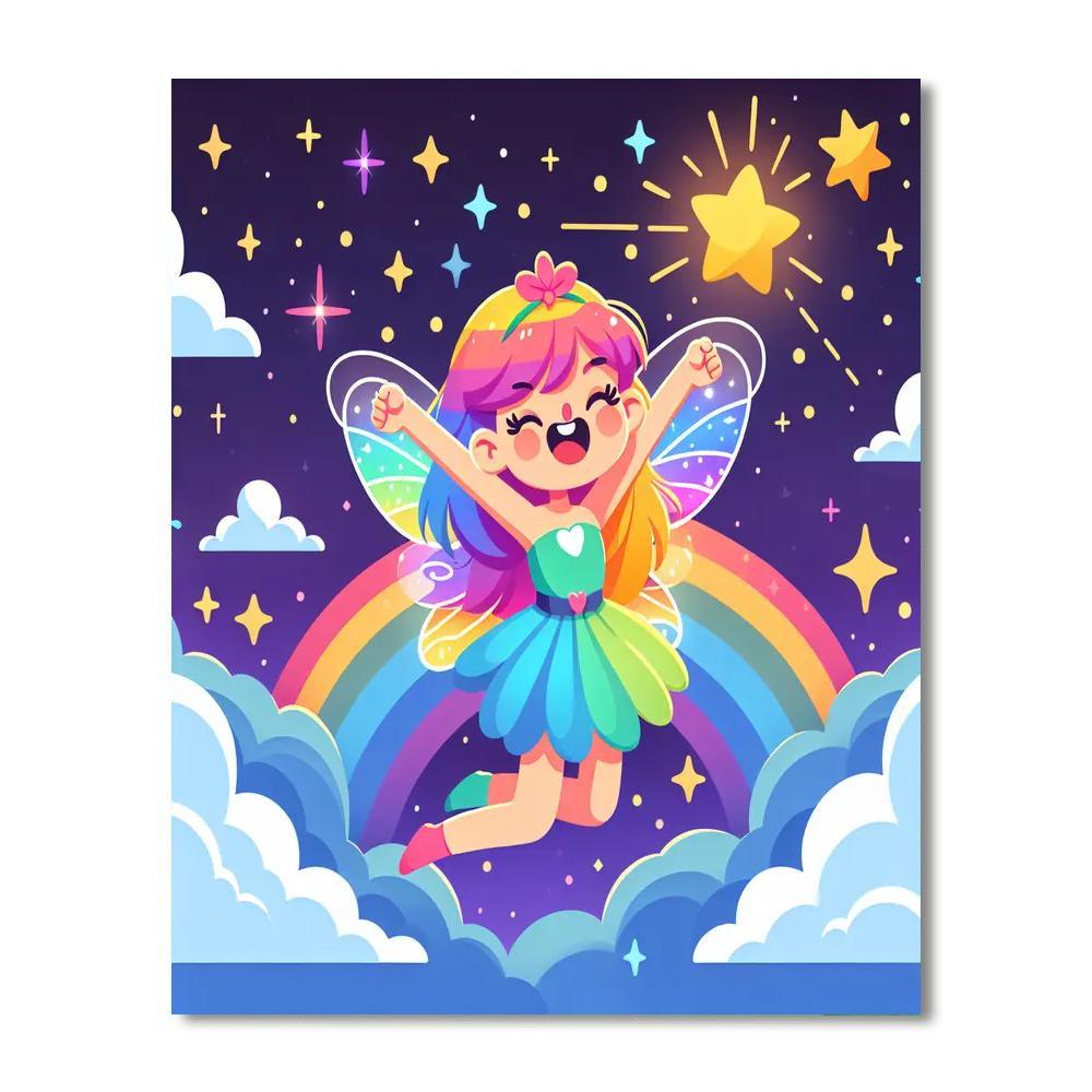 Rainbow Fairy's Enchanted Flight Paint By Number