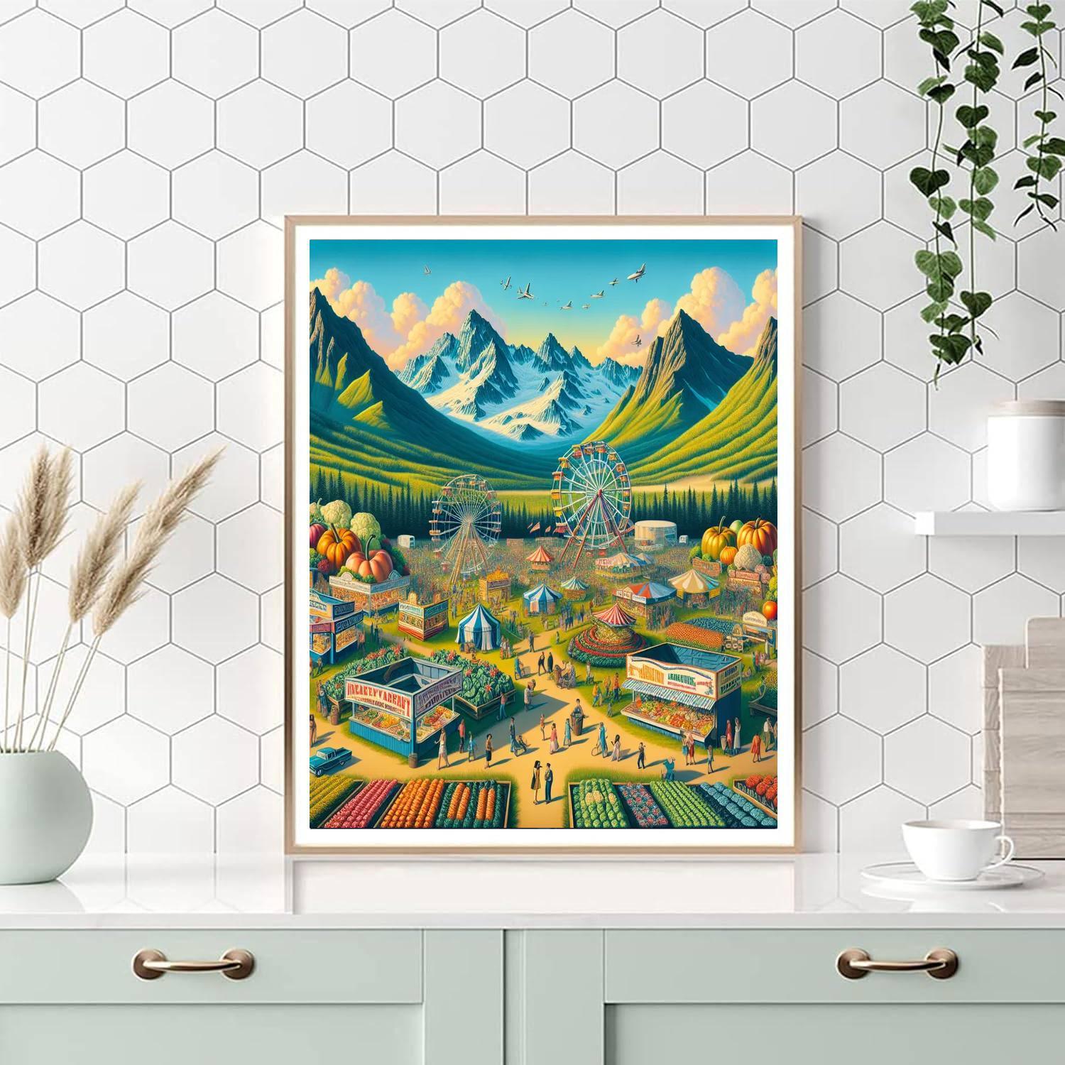 Alaska State Fair - Palmer, Alaska, Usa Painting Number Kit