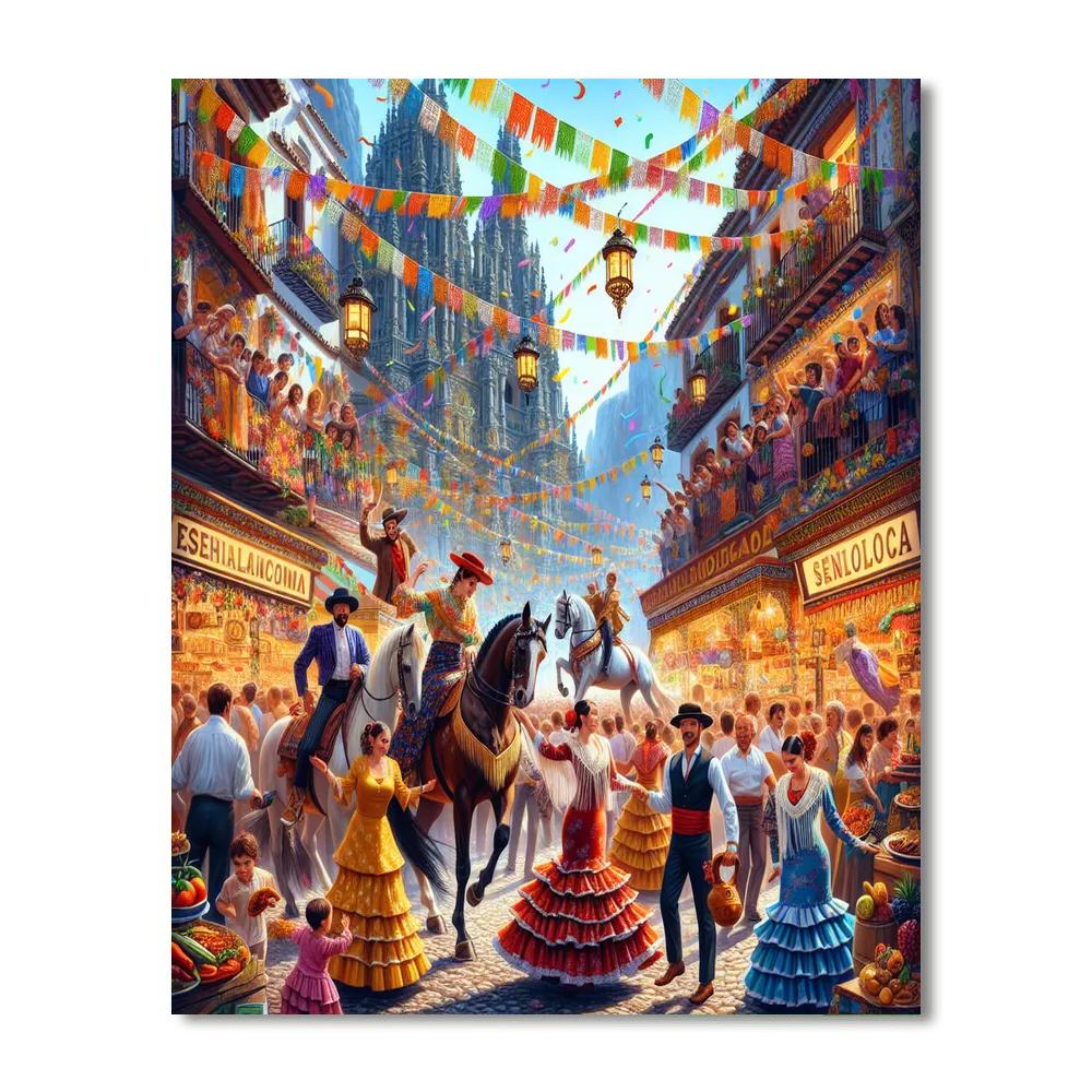 Ronda Feria - Spain Number Painting