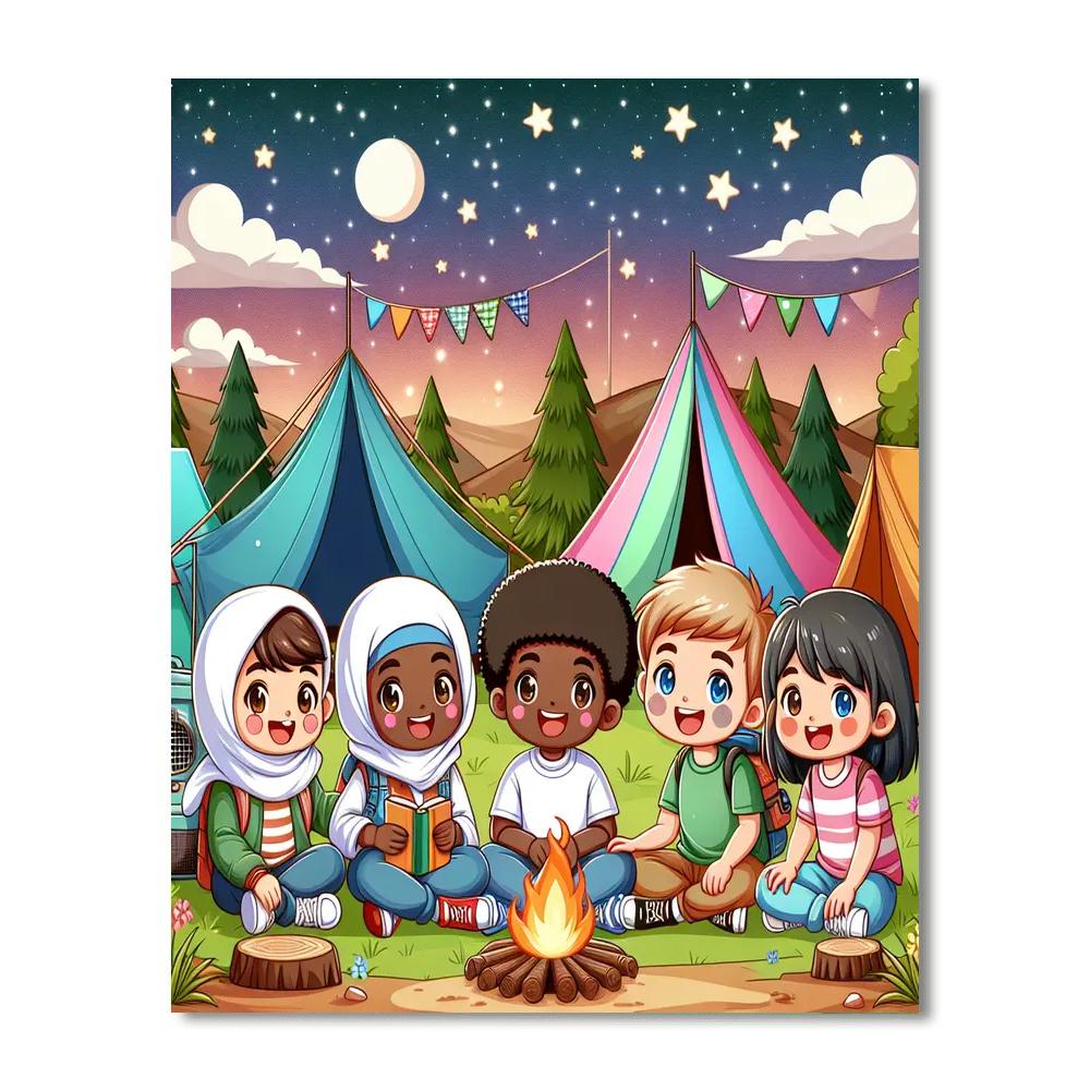 Starlight Sky Glamping Painting Number Kit
