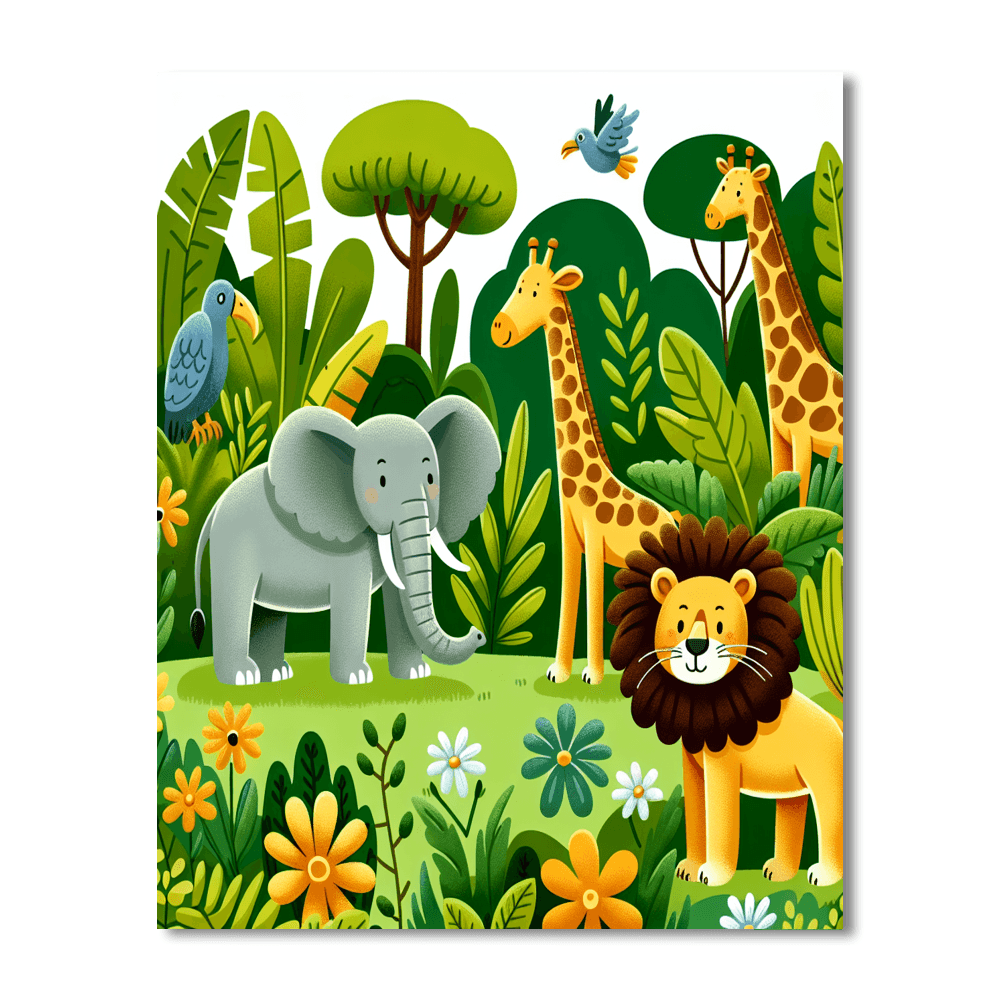 Enchanting Wildlife Safari Painting By Numbers Kit