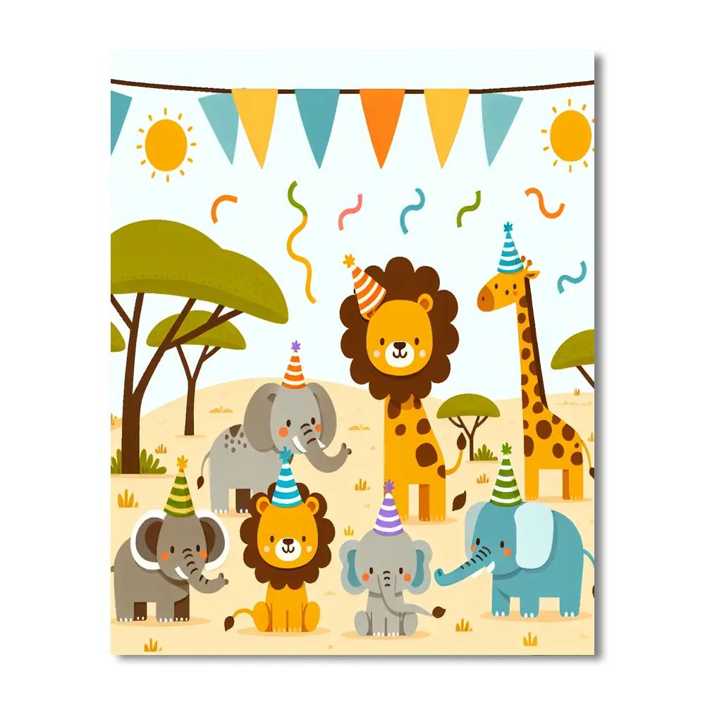Safari Animal Party Numbered Painting Kits