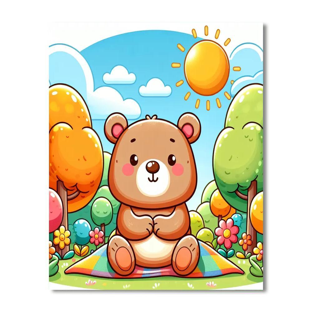 Sunny Bear Picnic Paint By Color