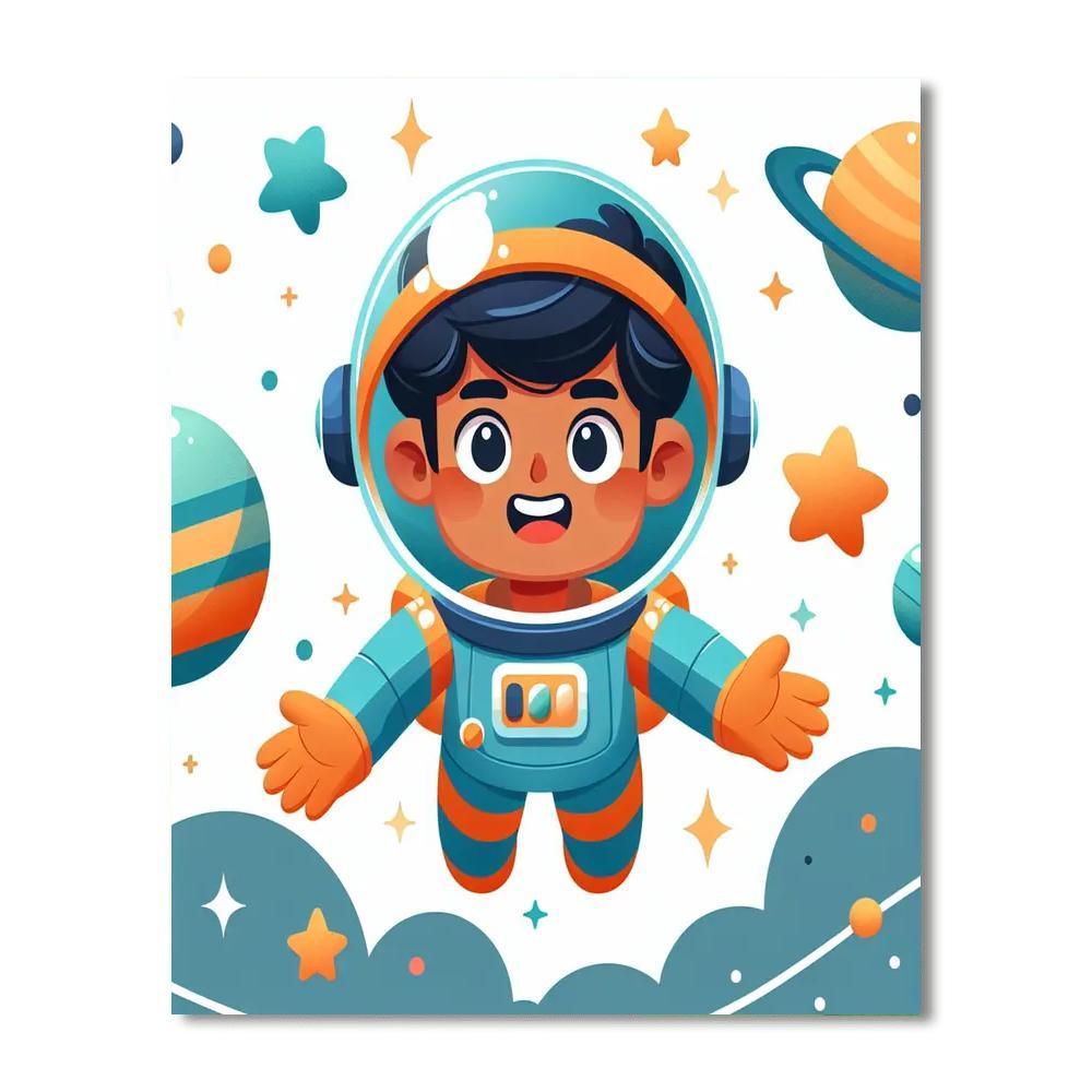 Curious Space Explorer DIY Paint By Numbers