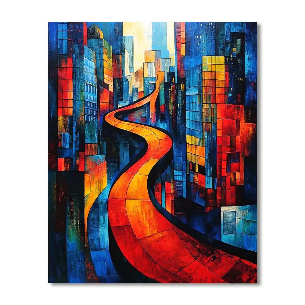 Fernand Léger Inspired Vibrant City Symphony  Paint By Color